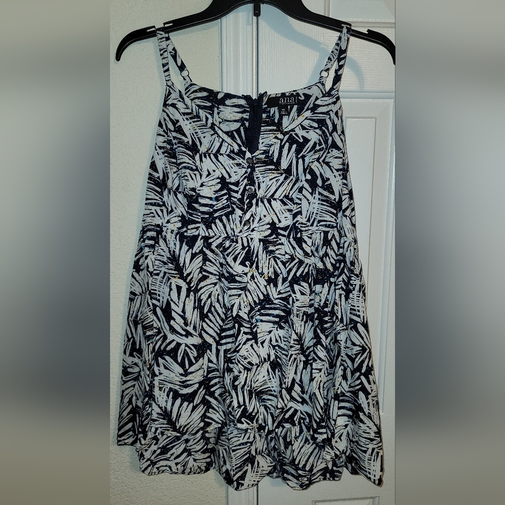 A.N.A. Leafy Print Babydoll Top